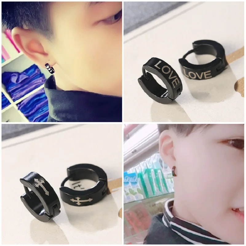 Серьги-кольца из нержавеющей стали для мужчин и женщин маленькие простые