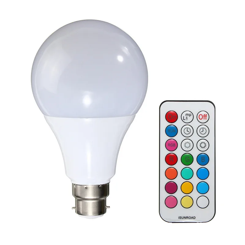 E27/B22 RGB Светодиодная лампа с регулируемой яркостью 10 Вт AC85-265V Беспроводная