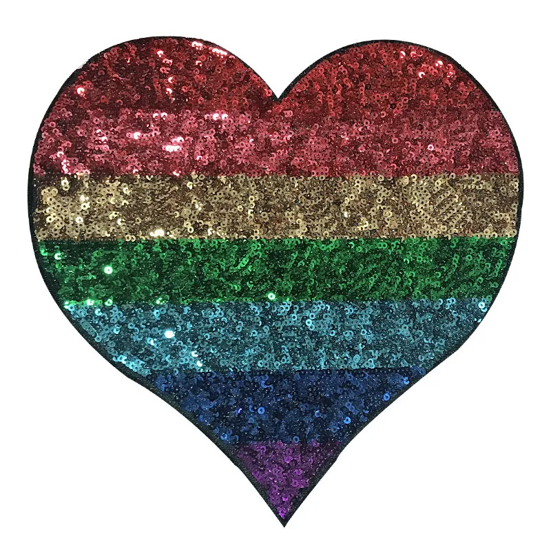 Юбки пачки радужной расцветки с блестками патч Сделай Сам надпись Love Сердце