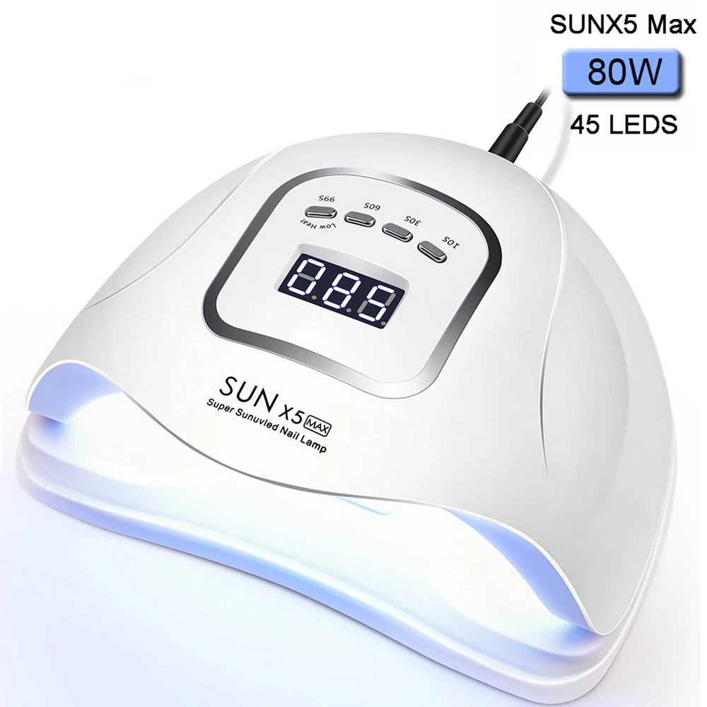 80 Вт SUNX5MAX УФ светодиодный светильник 45 шт. светодиодный Сушилка для ногтей для всех гель-лаков двойная мощность быстрая сушка с автоматическим датчиком маникюрная лампа для салона