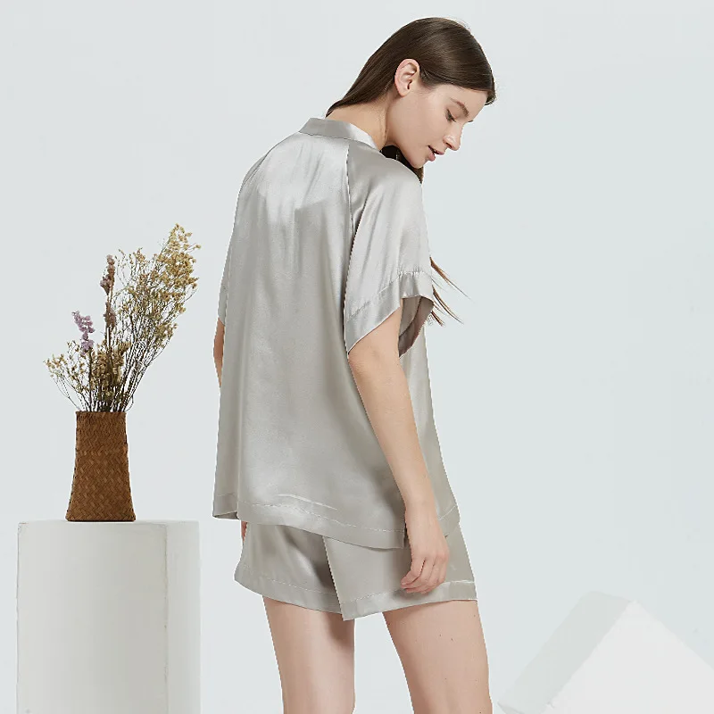Летние пижамы из чистого шелка новинка для отдыха с v-образным вырезом короткими