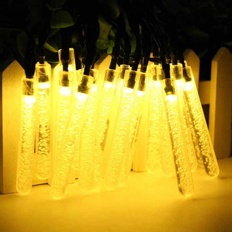 

New Solar String Light 30 Led Waterproof Bubbles Stick String Fairy Light Outdoor Garden Christmas Party Decoration Solar Lights