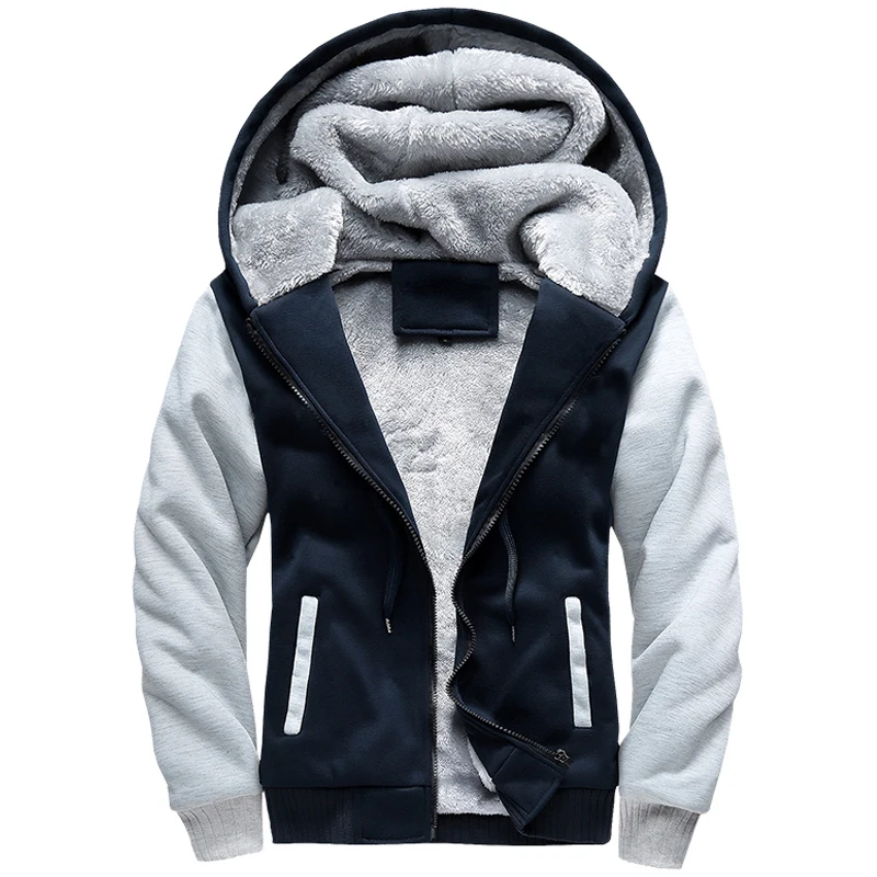 

Brand Pop Nice Winter Hoodies Men Sweatshirt Wadded Jacket Fleece Coat Male Thickening Sportswear Slim Uniform Tracksuit