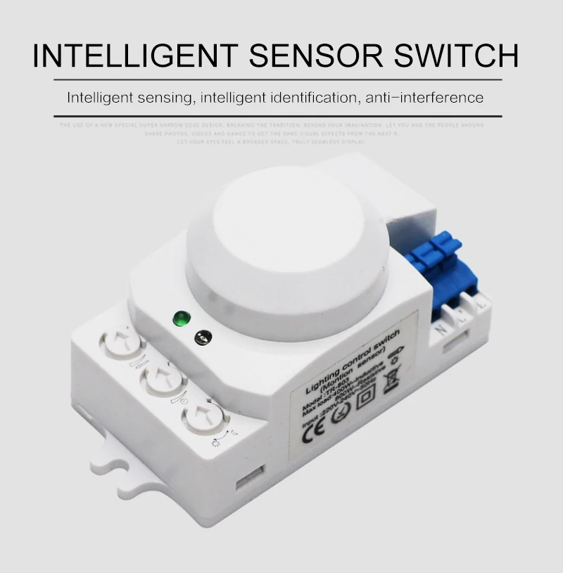 

1PC Sensor Switch Microwave Sensor Switch Movement Body Motion Radar Detector Light Switch 360 Degree Radar Motion Sensor Switch