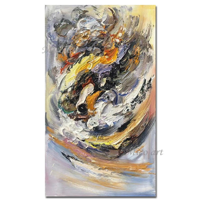 

Heavy Texture 3D Thick Acrylic Canvas Art Hand Painted Palette Knife Abstract Oil Painting Canvas Wall Art Unframed Canvas Craft