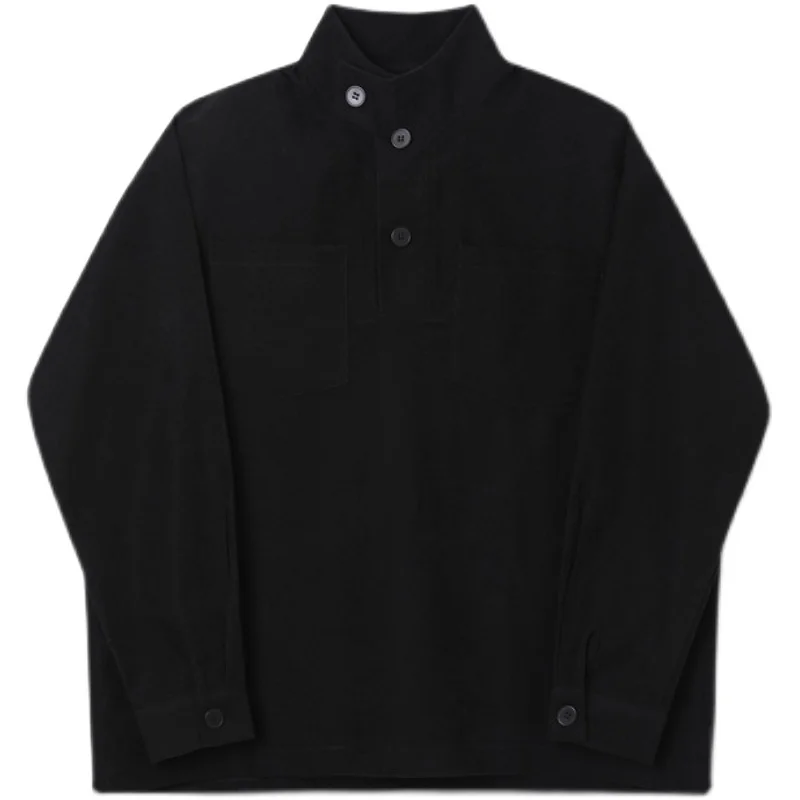 Men's new early autumn personality stand collar loose fashion trend large size Korean version of the jumper