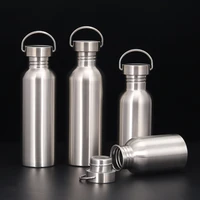 350ml 750ml stainless steel water bottle bpa free leakproof single walled sports flasks travel cycling hiking camping bottles
