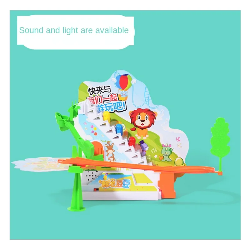 Трековые игрушки счастливый горох поднимается по лестнице электрический