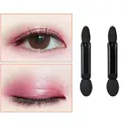 10 шт., двусторонняя губка-палочка для теней, аппликатор для макияжа, одноразовая портативная зеркальная кисть для теней для век, кисти для пудры, Най E7F1