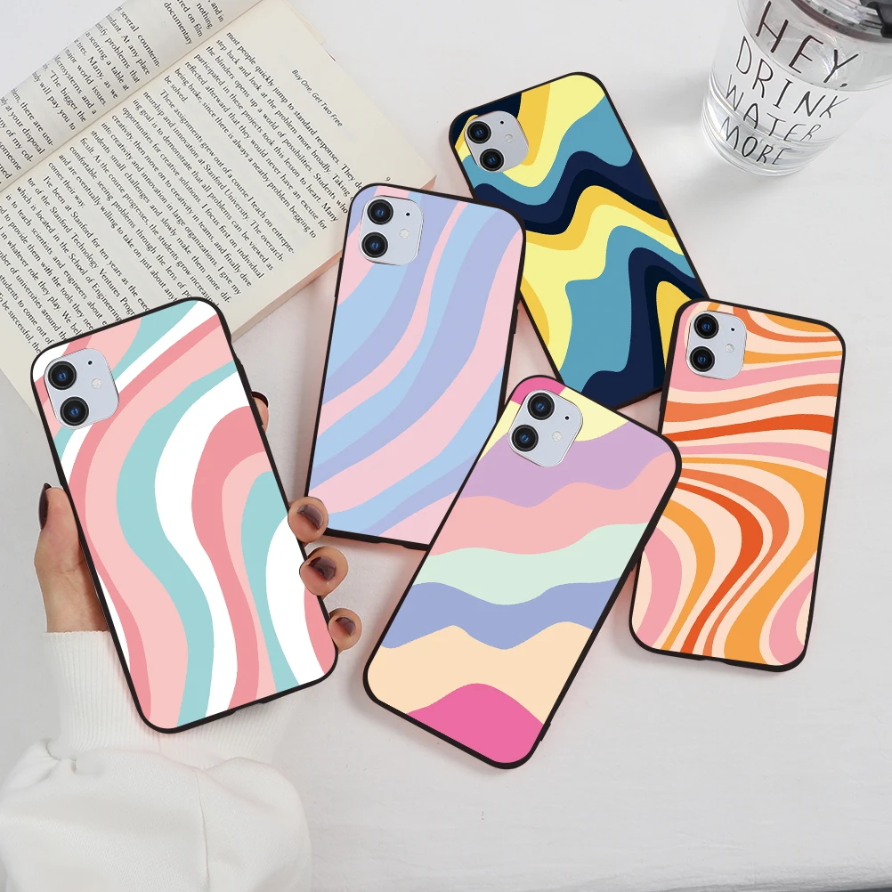 Чехол с цветными полосками для Huawei Honor 10i 20i 8X 9X 8A 9C 10 20 P Smart 2021 Y7 Y6 Y9 2019 P30 P20 Pro P40 Lite E