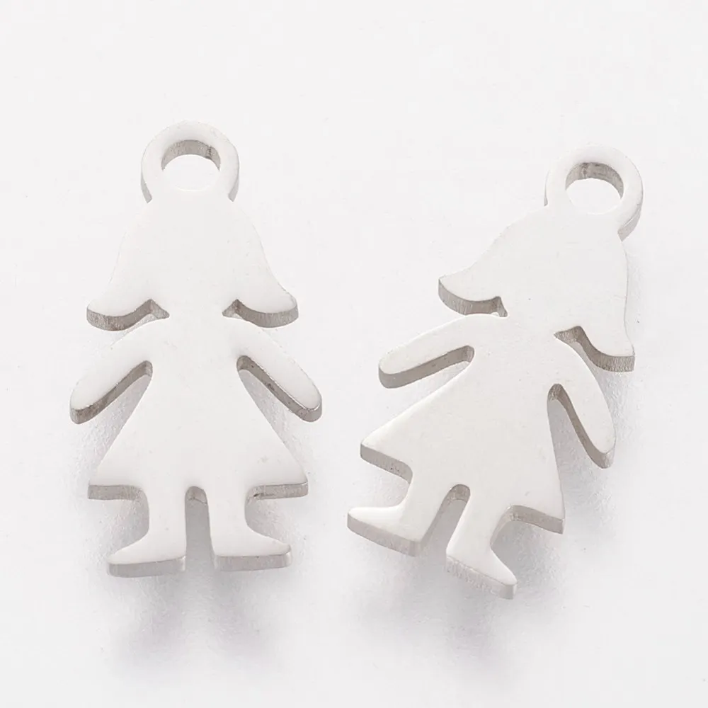 

10pcs Girl Silhouette Charms 304 Stainless Steel Wire Wrapped Pendants for Jewelry Crafting Earring Bracelet Necklace DIY