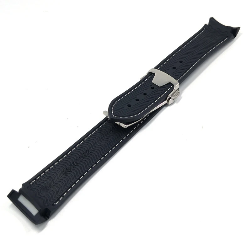 Ремешок для часов силиконовый резиновый с пряжкой-бабочкой 20 мм 22 | Наручные часы