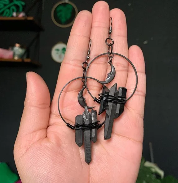 Позолоченные серьги подвески в виде звезд Солнца и Луны ювелирные изделия стиле