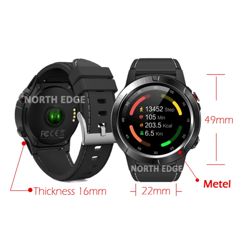 GPS Смарт часы NorthEdge мужские цифровые для плавания водонепроницаемые 50 м Campass X Trek3 с