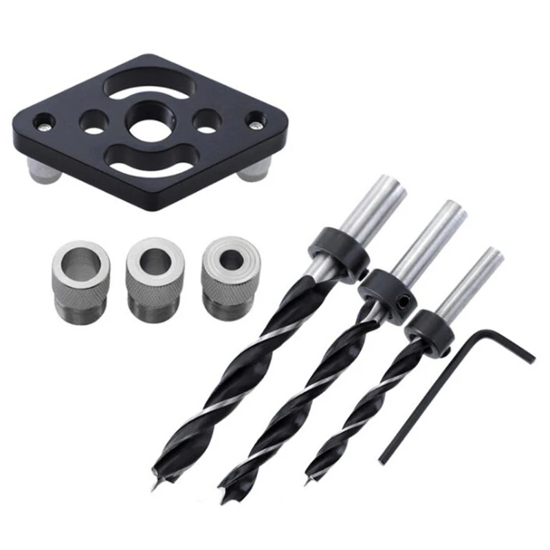 

Woodworking Straight Hole Puncher Kit 6/8/10mm Drilling Locator Wood Dowelling Self Centering Scriber Drill Guide Tools