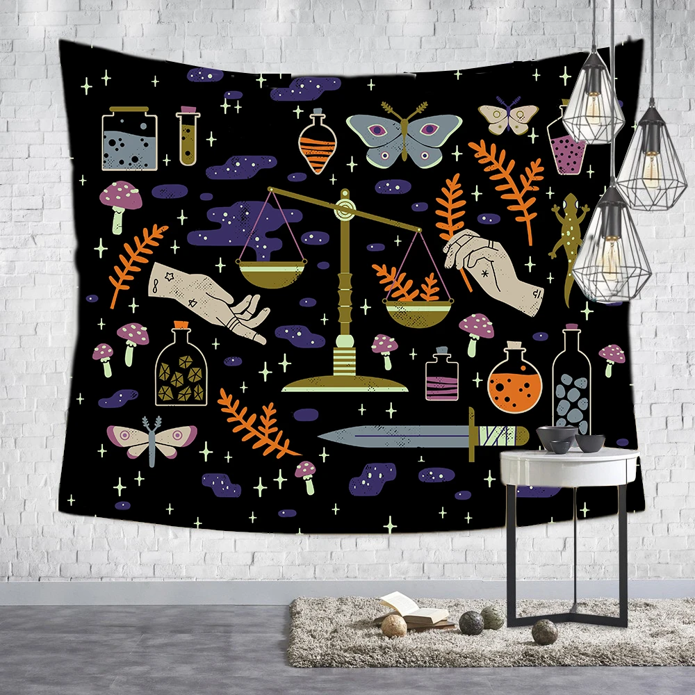 Velvet Style1 Loartee Witchcraft Ouija ручной гобелен Psychic Magic Astrology Comics Богемный Хиппи divination домашний навесной декор для стен ковер - Цвет: Velvet Style1