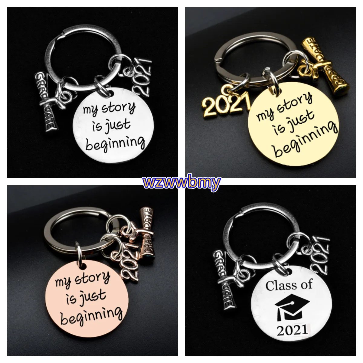 

2021 Graduation Keychain Gift, Initial Keychain, Gift for Student, Student Keychain, Diploma Keychain, Excellent Gift