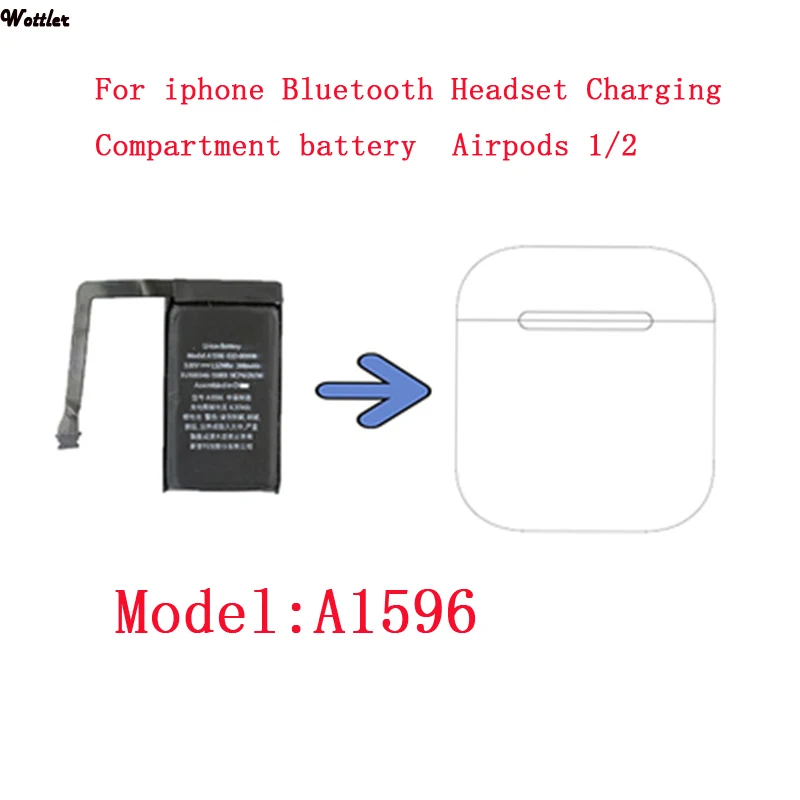 Аккумулятор 3 8 в 400 мА · ч для iphone Bluetooth-гарнитура зарядный отсек аккумулятор Airpods 1