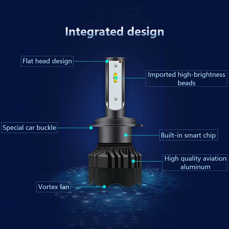 CARCTR автомобильный светильник Автомобильный светодиодный головной лампы H7 H4 H1 H9