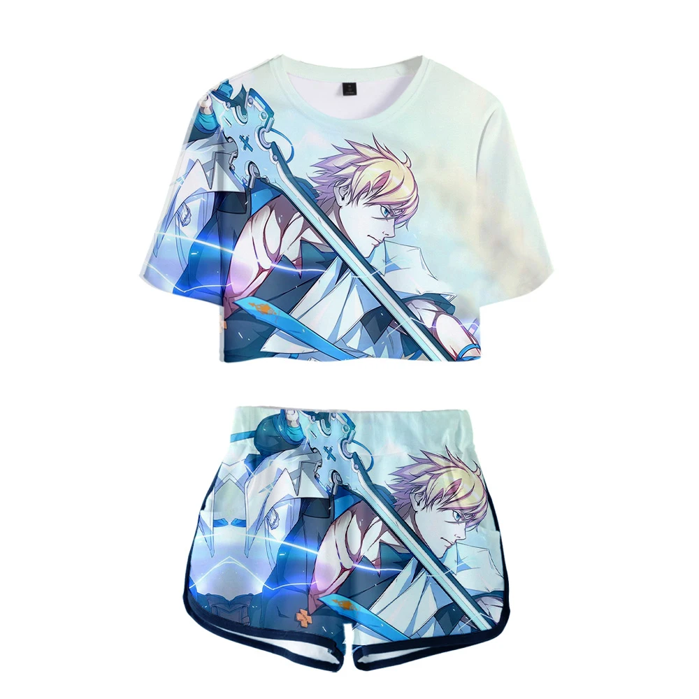 

GUILTY GEARSTRIVE 3D Printed Women Two Piece Set Fashion Summer Short Sleeve Crop Top+Shorts Hot Sale Streetwear Clothes