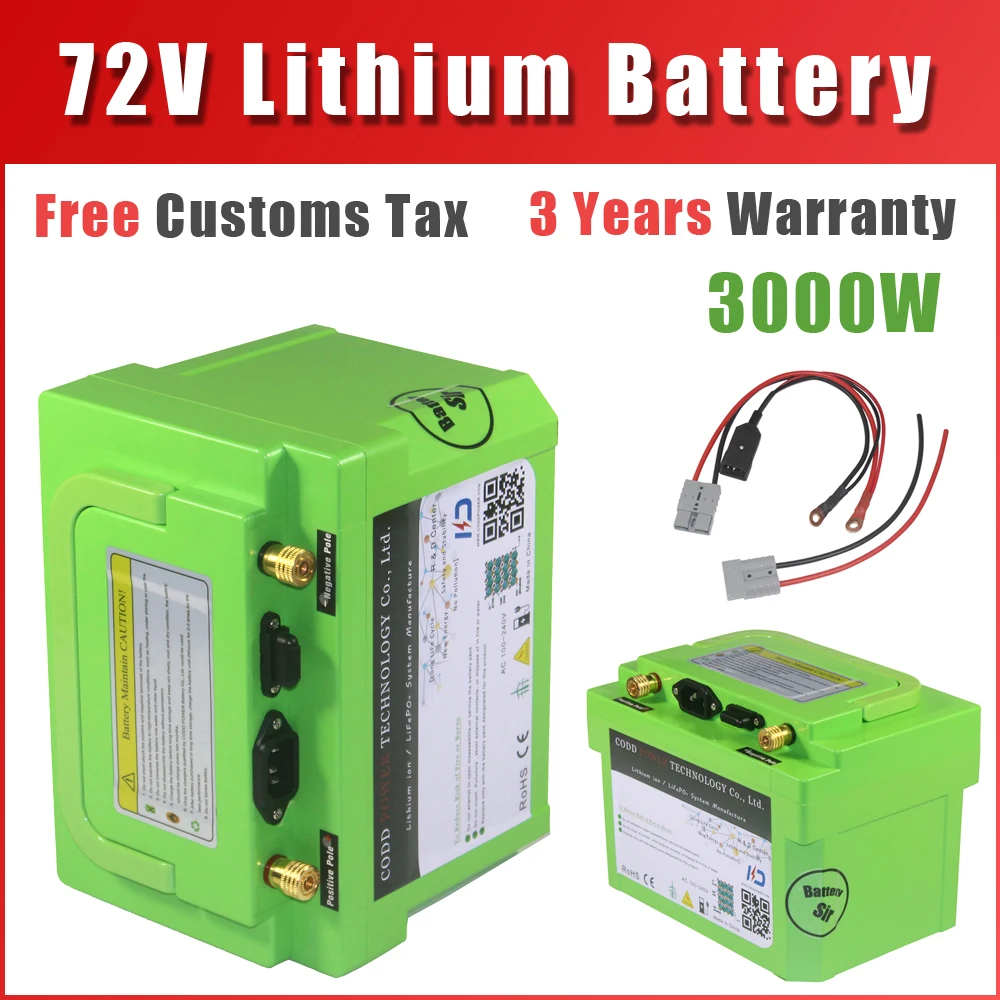 72V 30AH 3000W Scooter Motorcycle Ebike battery