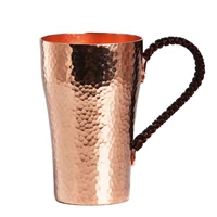 handcrafted pure copper beer milk mug weave handle thickened water moscow mule 400 ml cup dessert cafe drinkware couple gifts