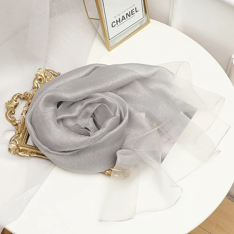 

2021 new fashion Women Printing Long Soft Paris Yarn Scarf Wrap Shawl Stole Pashmina white