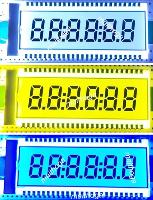 50PIN TN положительная 6 разрядная сегментная ЖК панель белая/желтая зеленая/синяя