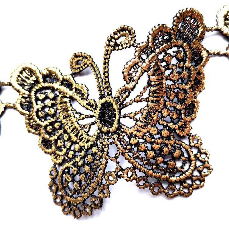 100 ярд винтажная вышитая бабочка кружевная отделка Лента для аппликации коробка