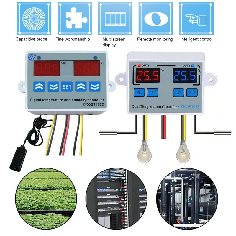 Цифровой термостат для контроля температуры цифровой Интеллектуальный двойной