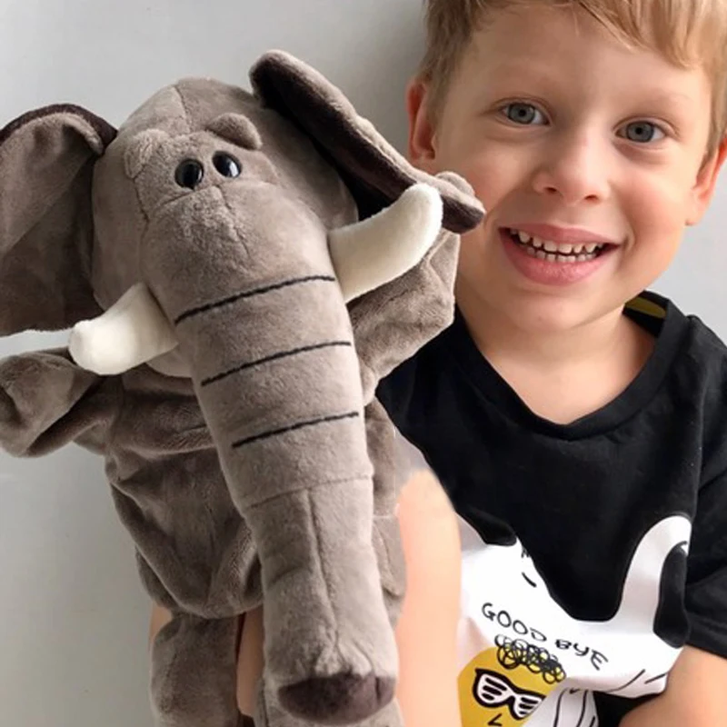 

Animal Plush Hand Puppets Gloves Dolls Elephant Plush Kids Toys Doll Story-telling Props Finger Toys for Children Boy Girl Gifts