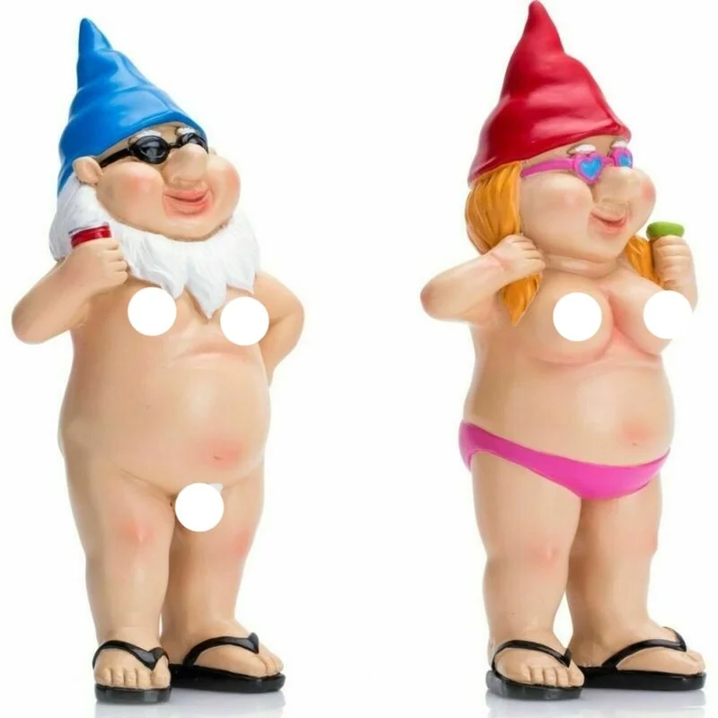 

1 пара голых забавных подарков декоративная статуэтка Nudist высокое качество жизни украшение Обнаженная Статуя садовые гномы озорные