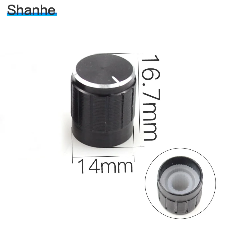 Нескользящие ребристые черные 6 мм Серебристые пластиковые потенциометры