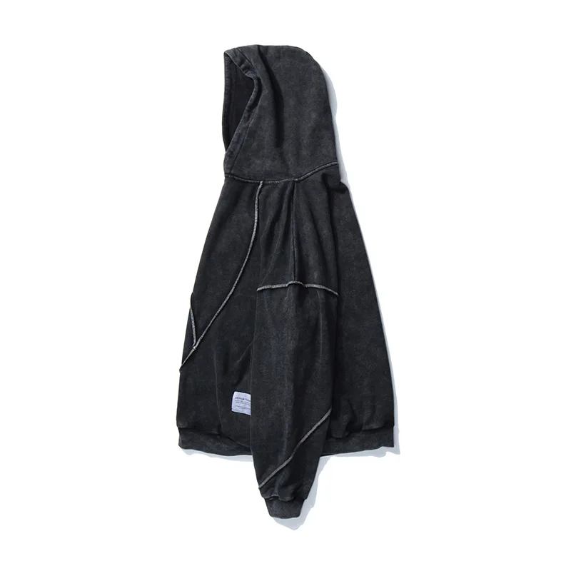 

Autumn and winter 2021 hip hop loose Black Hoodie men's sweater simple Hoodie