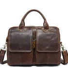 Новинка 2022, мужская сумка из натуральной кожи, портфель, модная мужская деловая сумка из кожи Крейзи Хорс, вместительная дизайнерская Высококачественная сумка для ноутбука