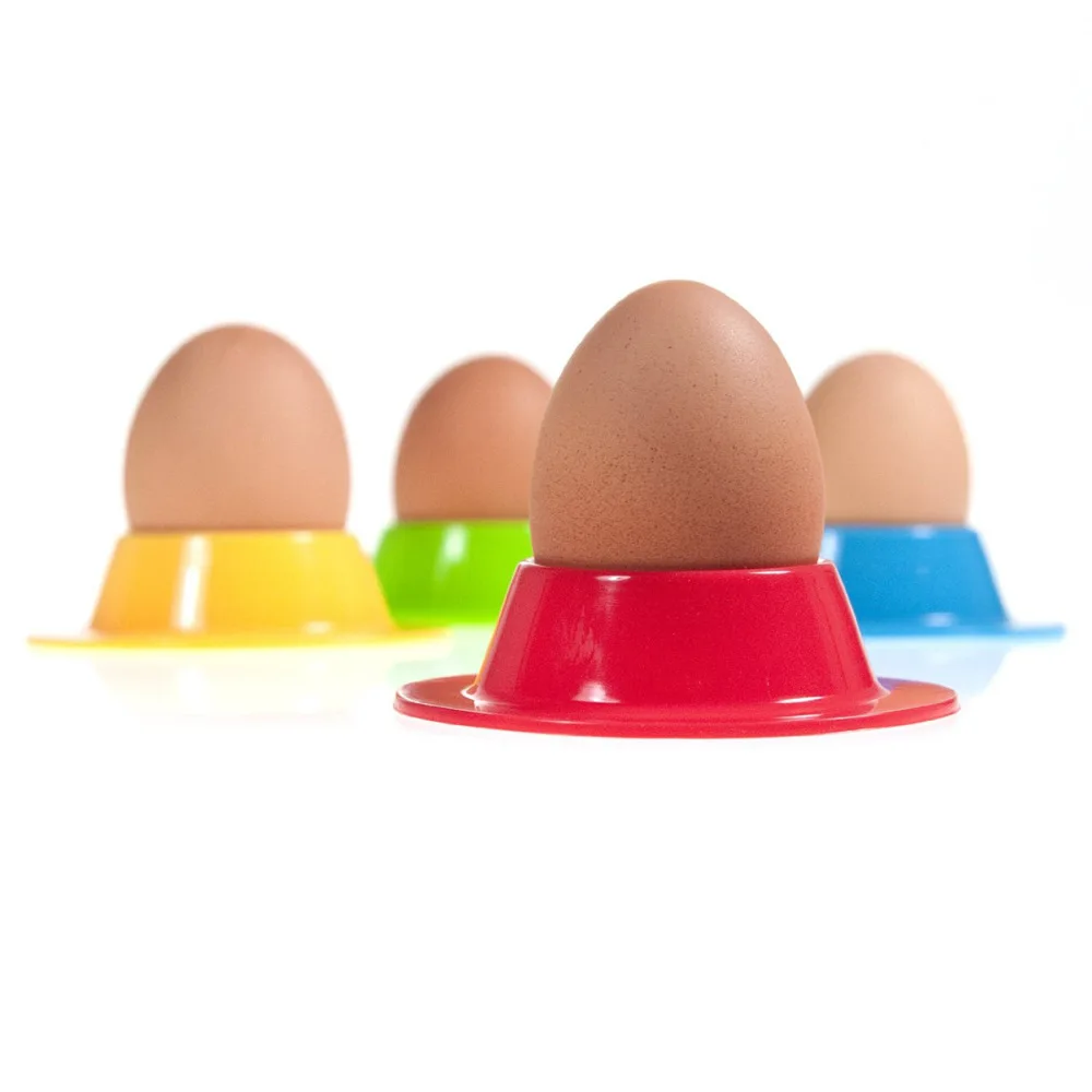 

4pcs Portable Silicone Round Egg Cups Holders (Random Color)