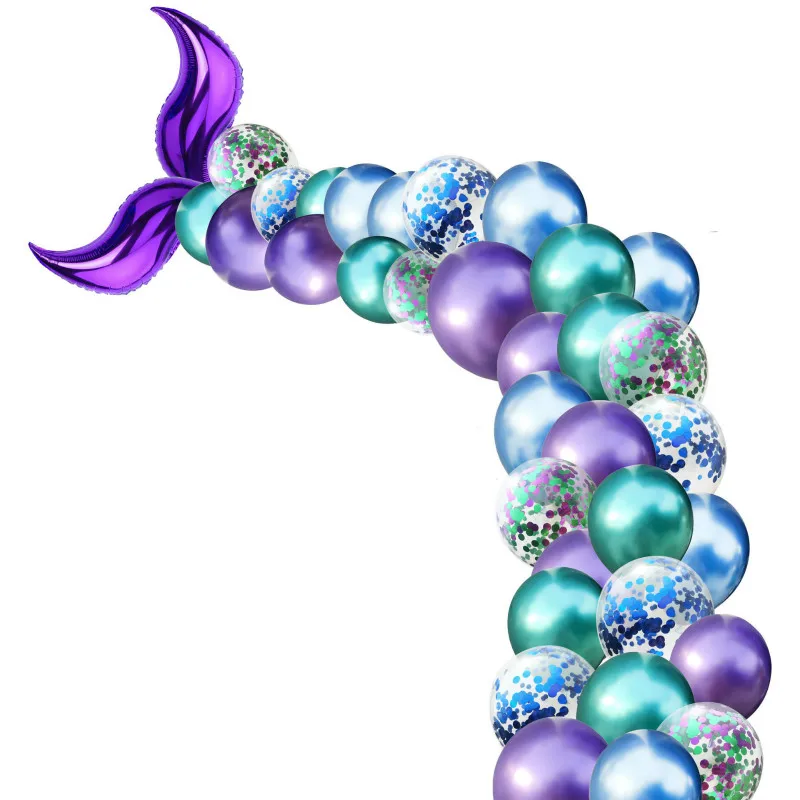 Новые воздушные шары из фольги с хвостом русалки мультфильма вечерние в джунглях