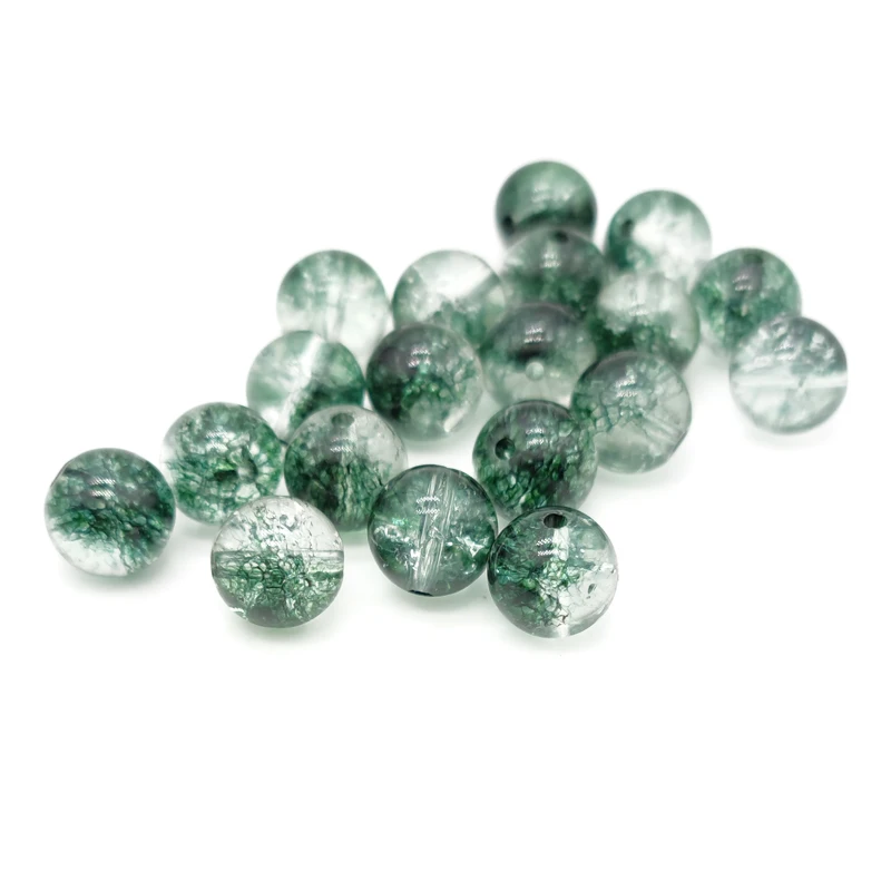 

8mm Natural Stone Green Cracked Phantom Quartz Crystal Beads Loose Beads Making Bracelet Necklace Jewelry Accessories