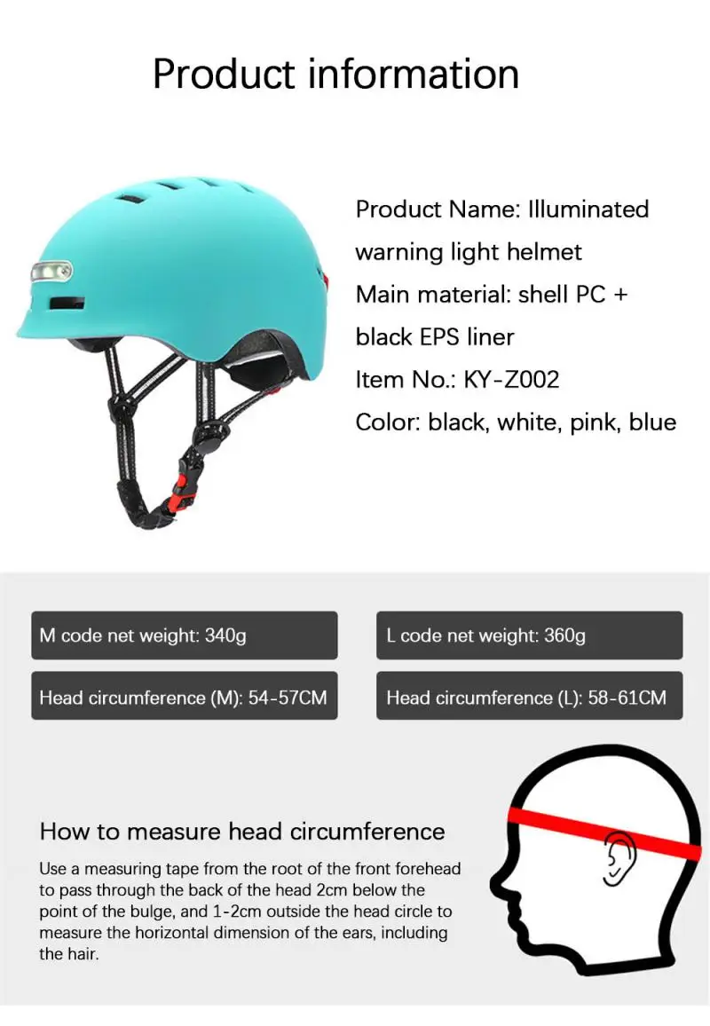 

Smart Bicycle Helmet With 3 Kinds Of Warning Lights, Smart And Safe Shiny Helmet, Comfortable And Lightweight Riding Helmet