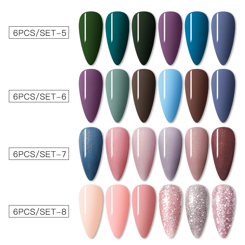 8 мл набор гель лаков для ногтей 6 шт./лот Набор цветных с подарочной коробкой