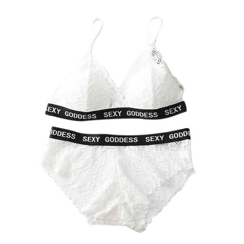 

2021 New Sexy Lace Bra sets Without Steel Ring Wrapped Bra French Underwear Panties Two-piece Suit Ladies