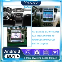 128g android 10 car radio for benz ml gl w166 x166 gps navigation stereo receiver head unit multimedia player built in carplay
