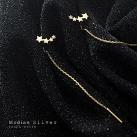 modian new 925 sterling silver radiant cz simple stars drop earring fit women geometric long line dangle earring fine jewelry