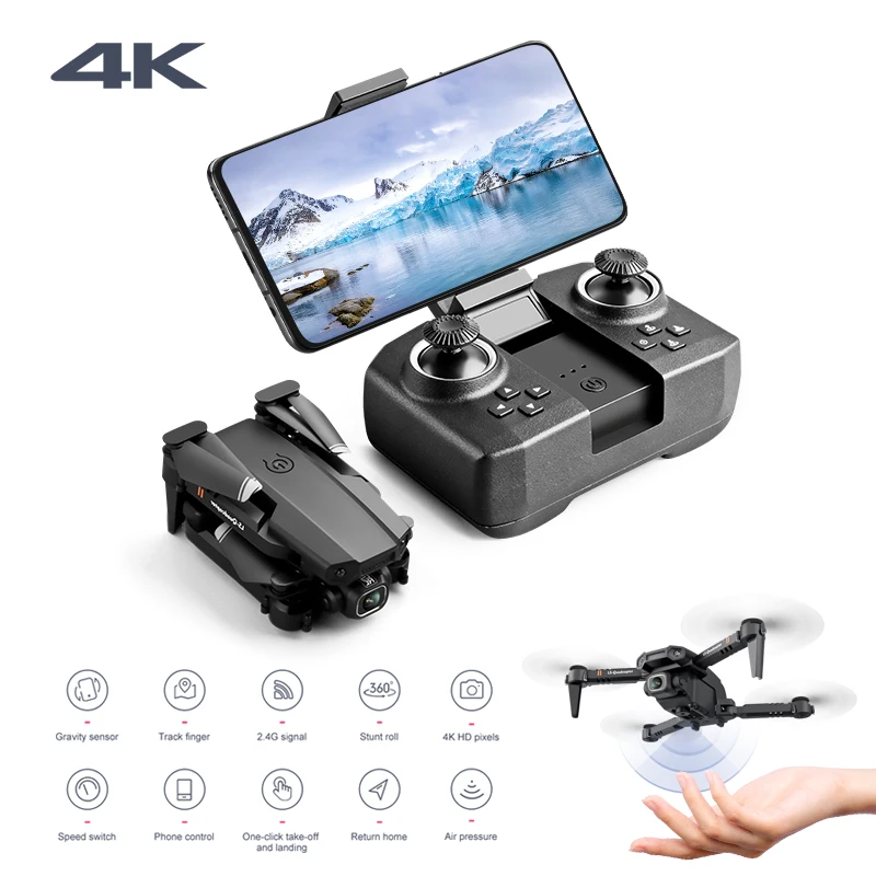 

Карманный мини-Дрон с Wi-Fi FPV и двойной HD камерой 4K/1080P, режим удержания высоты, складной Радиоуправляемый Дрон, Квадрокоптер RTF, вертолет, само...