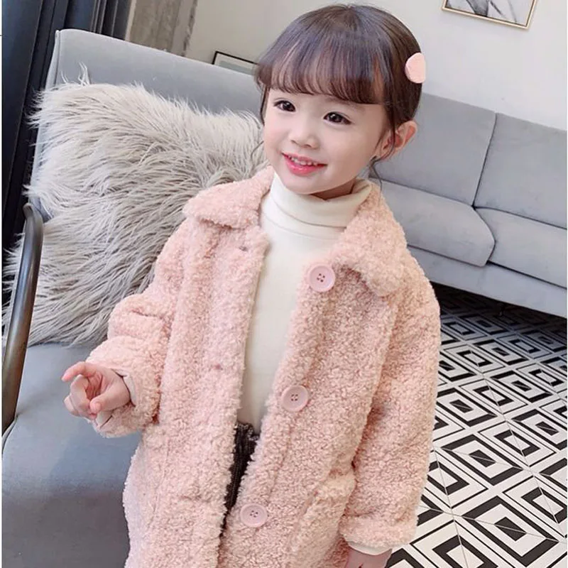 Куртка для девочек плотная Теплая Флисовая детская одежда зимняя куртка