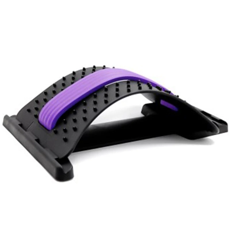 Purple Поясничная тяга поясничные позвонки Поясничный массажер Растяжка массажер домашняя Регулировка поясничная поддержка - Цвет: Purple