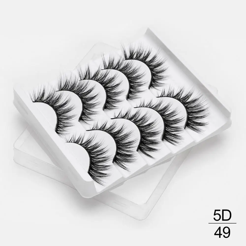 5D49 5 пар ресниц натуральные длинные 3D Искусственные норковые ресницы толстые ручная работа полная полоса ресницы Объемные мягкие норковые ресницы накладные ресницы - Цвет: 5D49