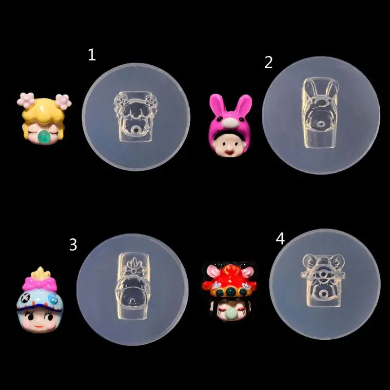 

Mini Resin Cartoon Doll Carving Mold 3D Sleepy Doll Silicone Mold Nail Art Mold