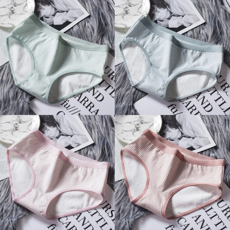 2020 новые женские трусики в полоску для девушек милые японские хлопковые трусы со