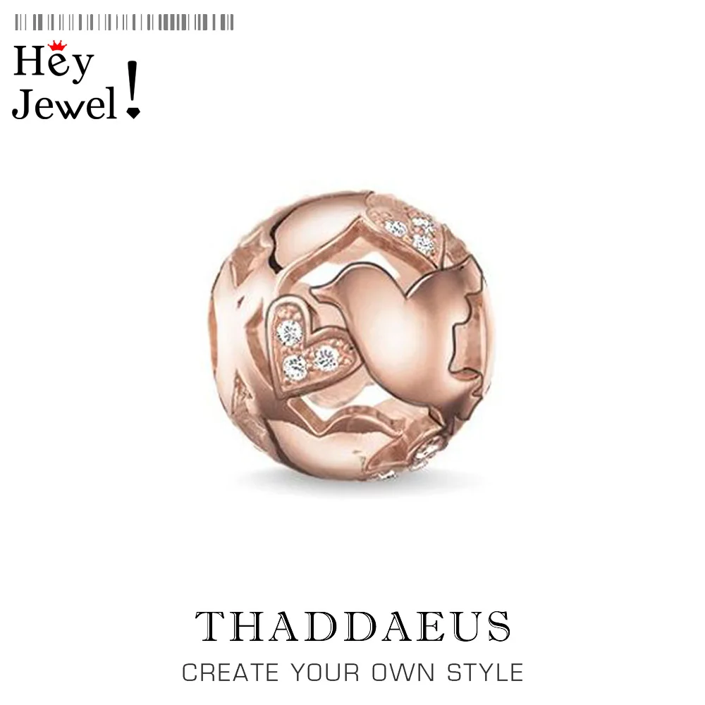 Бусины в виде любящих птиц бусины из розового золота и стразы для браслета